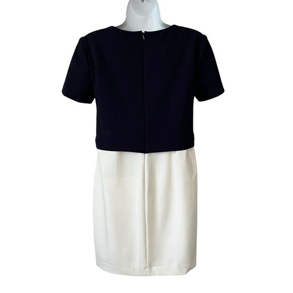 Lauren Ralph Lauren Dress Size 4 Color Block Classic Stretch Career Navy White - Picture 5 of 7